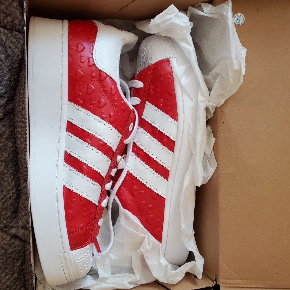 Womens Adidas Superstar Bold With Hearts
